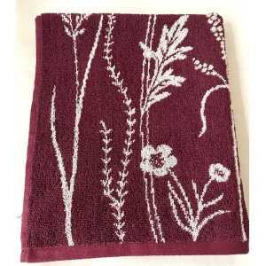 Handdoek - Wild Flowers - Burgundy